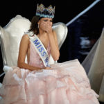 Miss Puerto Rico Stephanie Del Valle reacts after winning the Miss World 2016 Competition in Oxen Hill, Maryland.