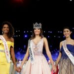 Miss Puerto Rico Stephanie Del Valle stands with runner ups after winning the Miss World 2016 Competition in Oxen Hill, Maryland.