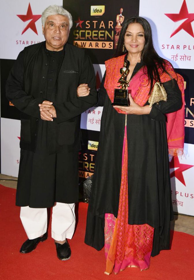 Javed Akhtar and Shabana Azmi at the star screen awards