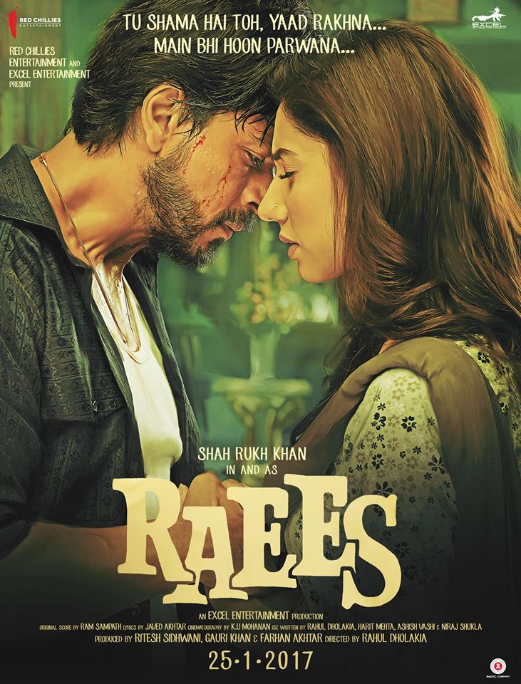 Raees Shahrukh and Mahira Khan Poster