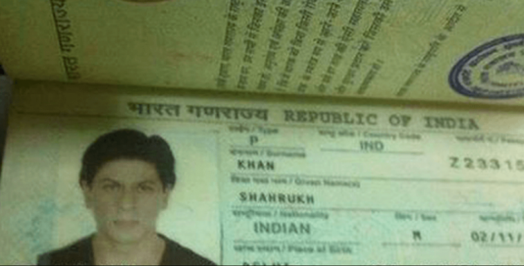 Shahrukh Khan Passport photo