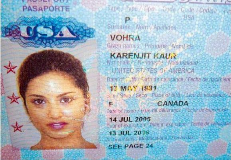Sunny Leone Passport photo