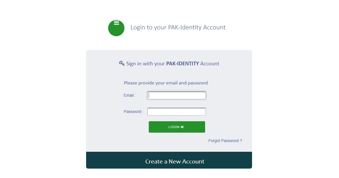 login on nadra website create account