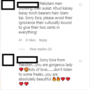 esra bilgic comments on social media profile beautiful