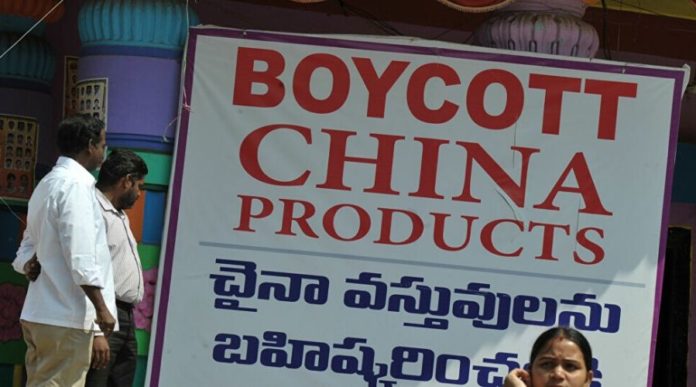 India Protests to Boycott China by Wearing Made in China