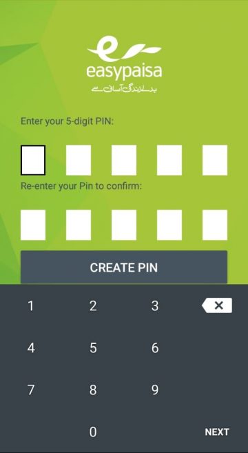 pincode on easypaisa cnic number