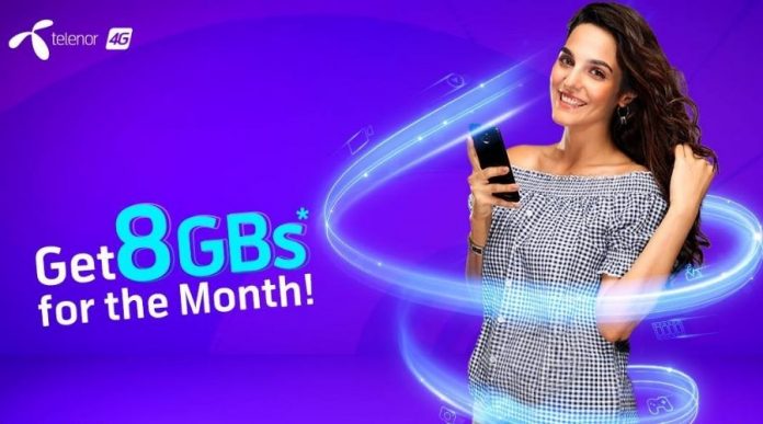 Telenor 4G Monthly Starter Bundle-8GB Data in Rs. 300 with 30 Days Availability