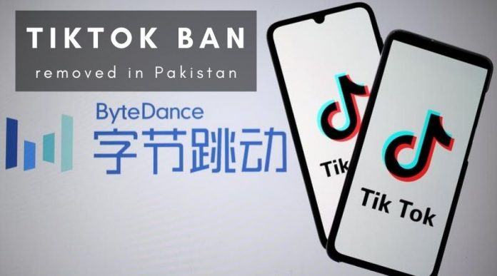 tiktok ban removed in pakistan