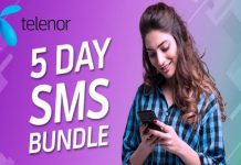 Telenor 5 Day SMS Bundle in Rs. 8.5 Telenor 5 Day SMS Bundle