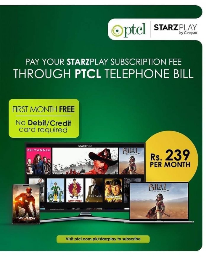 ptcl starzplay bill