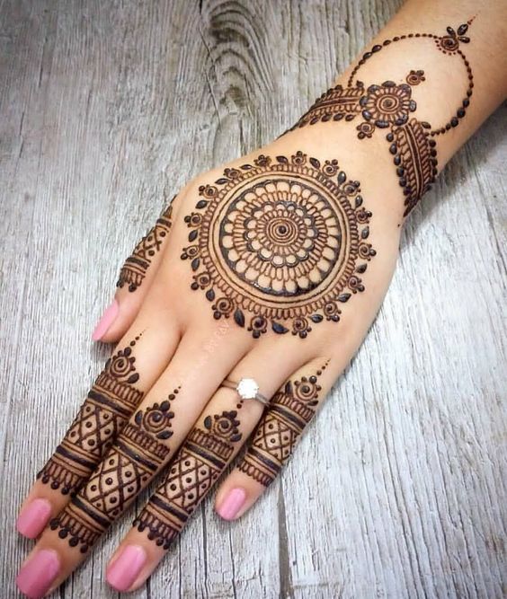 Elegant Backhand Mehandi Design for Wedding 