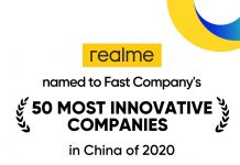 Realme entitled “50 Most Innovative Companies in China” of 2020 by Fast Company Realme entitled "50 Most Innovative Companies in China” of 2020 by Fast Company