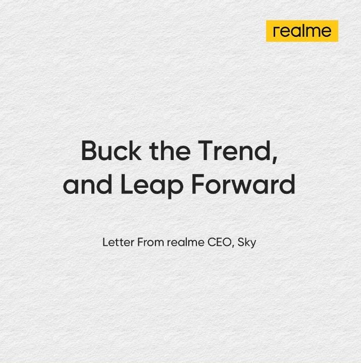 letter from realme CEO Sky