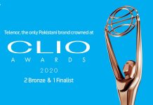 Telenor Pakistan wins prestigious awards for PR at the Clio Awards 2020 Telenor Pakistan wins prestigious awards for PR at the Clio Awards 2020