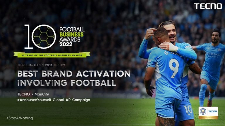 TECNO’s AR Campaign with Man City #AnnounceYourself Shortlisted for Best Brand Activation Involving Football at the FBA 2022