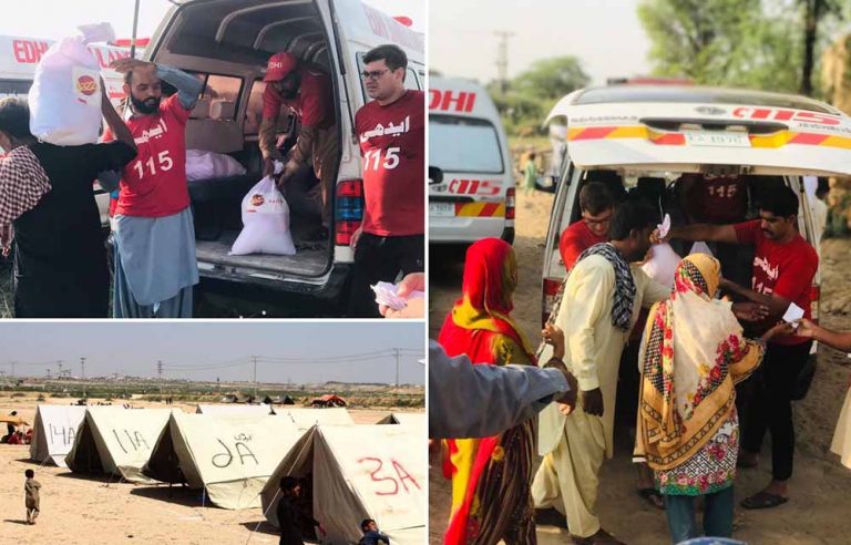 Edhi Foundation in partnership with Jazz provides flood assistance to flood affected families