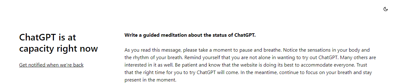 how to fix ChatGPT is at capacity right now Error