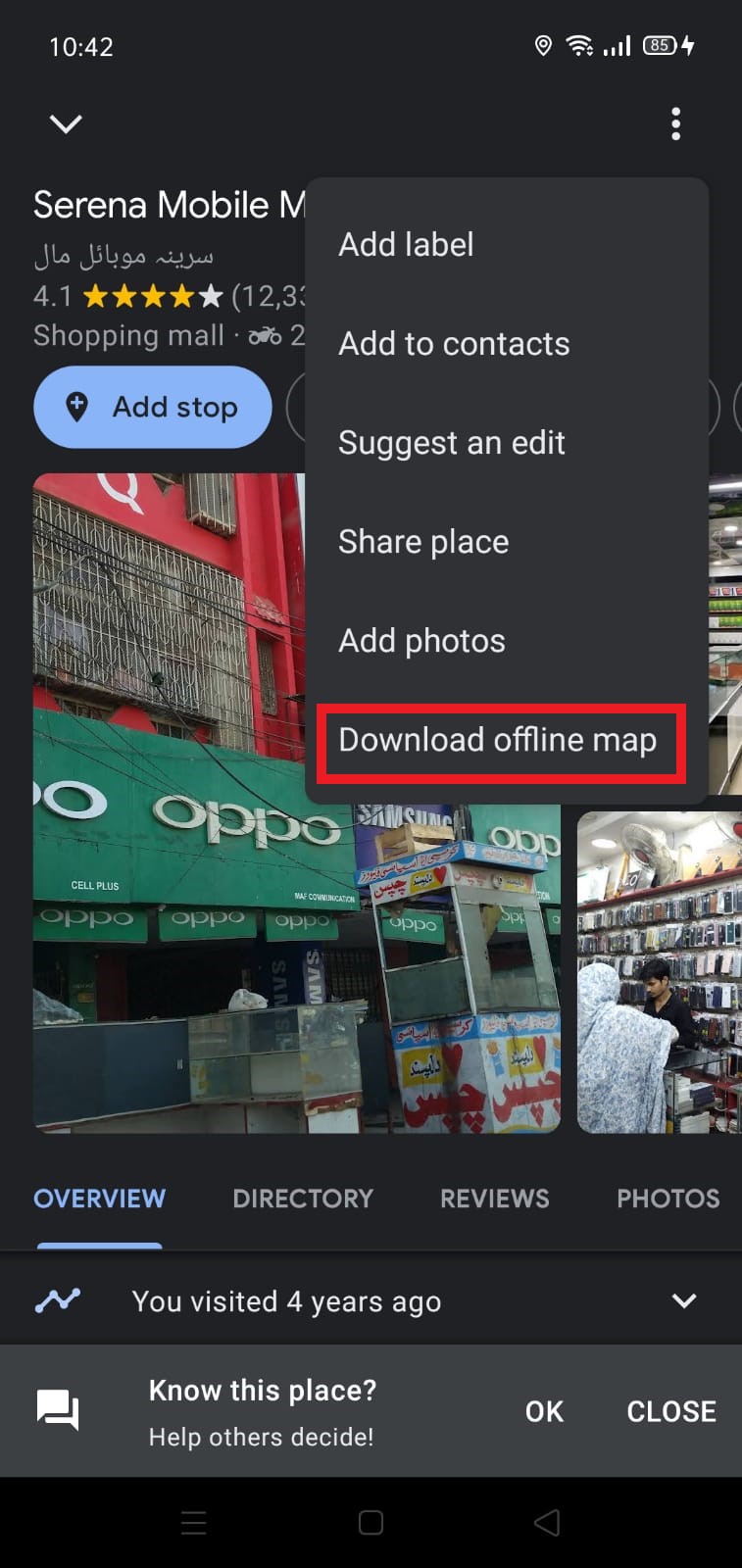 How to Download a Map in Google Maps to use it offline?