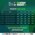 PSL 8 Ticket Prices Multan
