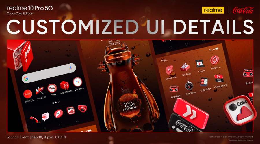 realme coca cola smartphone customized UI