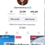 Jannat Mirza 22 Million TikTok Followers